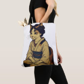 Ukiyo-e style calico cat tote bag トートバッグ (クローズアップ)