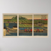 Ukiyo-e Triptych: Steam Train at Takanawa Seashore ポスター (正面)