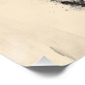 Ukiyo-e Whale Art with Red Sun & Ink Splatter ポスター (コーナー)