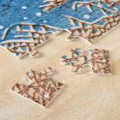 ukiyoe - hasui - m06 - Snow at Shrine Entrance -  ジグソーパズル (側面)