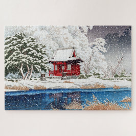ukiyoe - hasui - m06 - Snow at Shrine Entrance -  ジグソーパズル