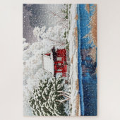 ukiyoe - hasui - m06 - Snow at Shrine Entrance -  ジグソーパズル (縦)
