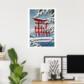 ukiyoe - hasui - m11 - Snow at Miyajima Shrine -  ポスター (ホームオフィス)