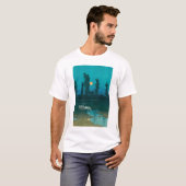 ukiyoe hasui No52 Evening moon over Nakanosima Tシャツ (正面フル)