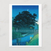 ukiyoe hasui No55 Takinogawa and Crescent Moon ポストカード (正面)