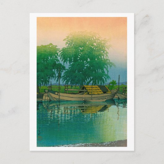 ukiyoe hasui No56 Dawn in Tsuchiura ポストカード (正面)