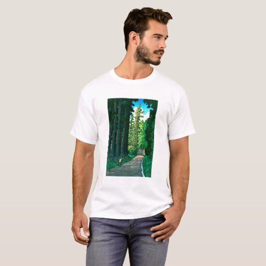 ukiyoe hasui No57 Historic Nikkō Highway Tシャツ (正面フル)
