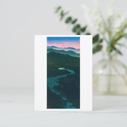 ukiyoe hasui No58 Etchu’s Ioritani Pass ポストカード (スタンド正面)