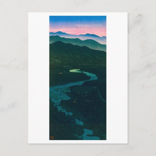 ukiyoe hasui No58 Etchu’s Ioritani Pass ポストカード (正面)