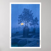 ukiyoe - hasui - No.20 Moonlit Night at Gamo - ポスター (正面)