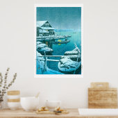 ukiyoe - hasui - No.27 Snow at Mukōjima - ポスター (キッチン)