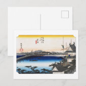 ukiyoe Hiroshige No.34 Yoshida ポストカード (正面/裏面)