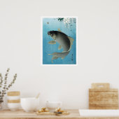 Ukiyoe [Koson] Carp Leaping (S) ポスター (キッチン)