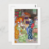 ukiyoe - Yoshida - 16 - Honest Greengrocery, Nezu ポストカード (正面/裏面)