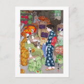 ukiyoe - Yoshida - 16 - Honest Greengrocery, Nezu ポストカード (正面)