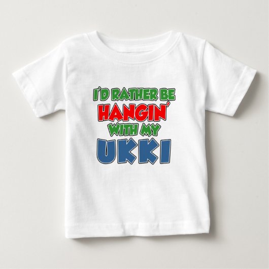 Ukkiと一緒ぶら下がったにいなさい ベビーTシャツ (正面)