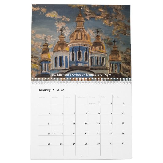Ukraine 2026 Calendar カレンダー (1月 2026)