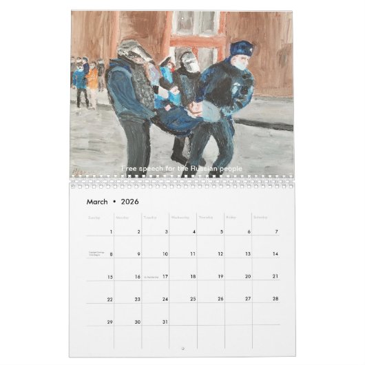 Ukraine 2026 Calendar カレンダー (3月 2026)