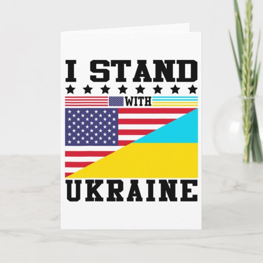 Ukraine American Pride Vintage Retro Ukrainian Fla カード (正面)