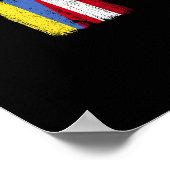 Ukraine Austria Half Flag Ukrainian Austrian Herit ポスター (角)