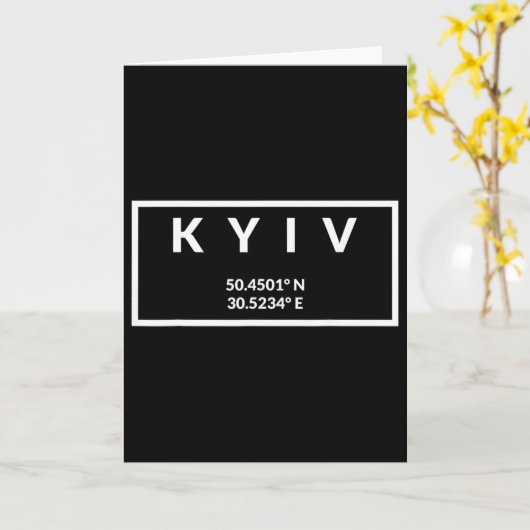 Ukraine Capital Coordinates - Kyiv 1  カード (黄色い花)