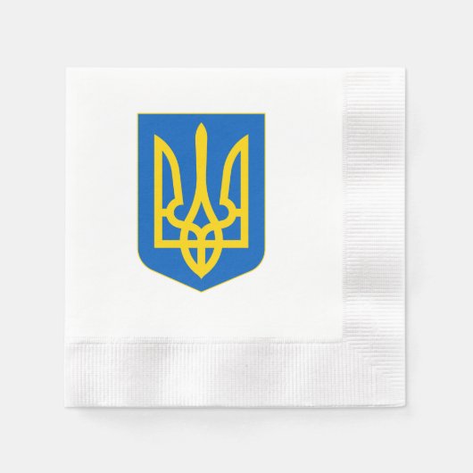 Ukraine Coat of Arms 縁ありカクテルナプキン (正面)