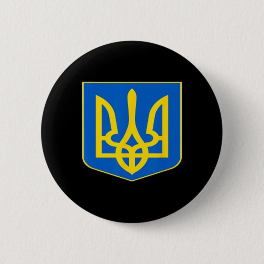 Ukraine Coat Of Arms Ukrainian Emblem Symbol  缶バッジ (正面)