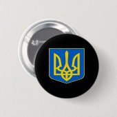 Ukraine Coat Of Arms Ukrainian Emblem Symbol  缶バッジ (正面&裏面)