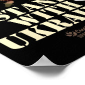 Ukraine Denmark Flags Slogan Stand With Ukraine  ポスター (角)