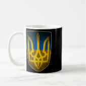 Ukraine Flag And Trident Ukrainian コーヒーマグカップ (左)