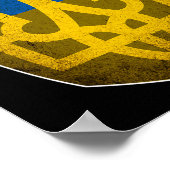 Ukraine Flag And Trident Ukrainian  ポスター (角)