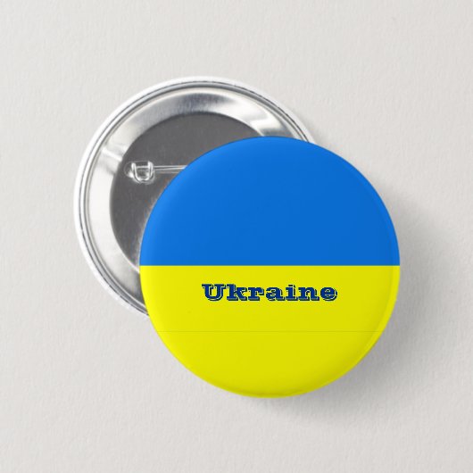 Ukraine Flag Button/Lapel Pin 缶バッジ (正面&裏面)