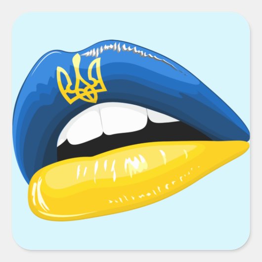 Ukraine Flag Colors Lipstick スクエアシール (正面)