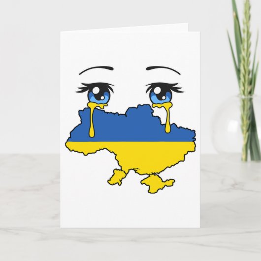 Ukraine Flag Crying Tears For Ukraine 1  カード (正面)