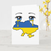 Ukraine Flag Crying Tears For Ukraine 1  カード (黄色い花)