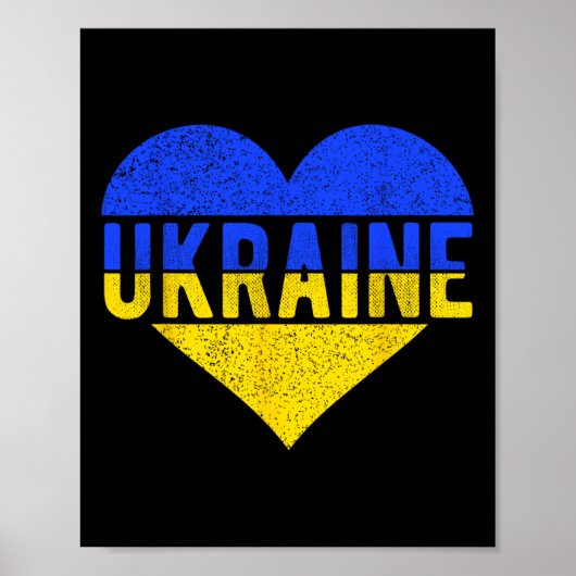 Ukraine Flag Design - Heart  ポスター (正面)