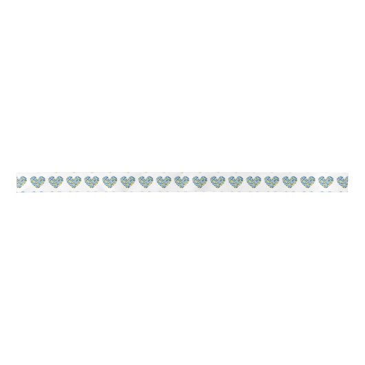 Ukraine Flag in Hearts サテンリボン (正面)