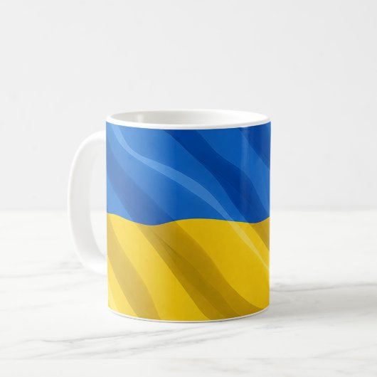 Ukraine Flag Mug コーヒーマグカップ (正面左)