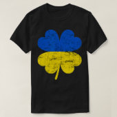 Ukraine Flag Shamrock Four Leaf Clover Ukrainian L Tシャツ (デザイン正面)