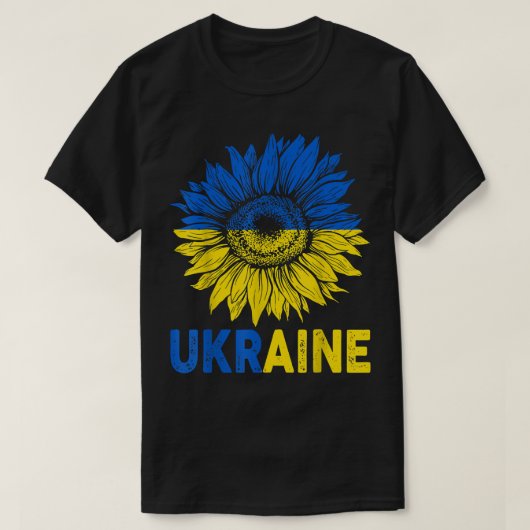 Ukraine Flag Sunflower Vintage  Ukrainian Support  Tシャツ (デザイン正面)