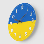 Ukraine Flag Wall Clock – Dutch Patriotic Home Dec ラージ壁時計 (傾斜)