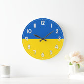 Ukraine Flag Wall Clock – Dutch Patriotic Home Dec ラージ壁時計 (ホーム)