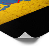 Ukraine Flag With Heart  ポスター (角)