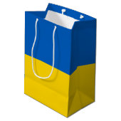 Ukraine Flagge ミディアムペーパーバッグ (裏面アングル)
