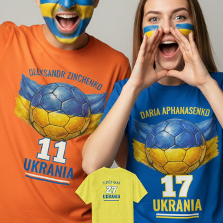 Ukraine Football National Flag Heritage Soccer Tシャツ