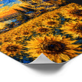 Ukraine: Golden Sunset Sunflower Art Souvenir ポスター (角)