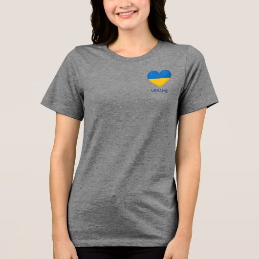 Ukraine. Heart. Love to Ukraine. Support.  トライブレンドＴシャツ (正面)