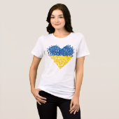 Ukraine is in my heart. Ukrainian flag. Support. トライブレンドＴシャツ (正面全面)
