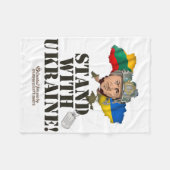 Ukraine Lithuania Flags Zelensky Stand With Ukrain フリースブランケット (正面(横))