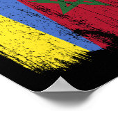 Ukraine Morocco Half Flag Ukrainian Moroccan Herit ポスター (角)